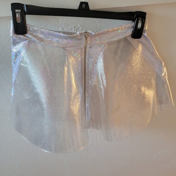 J. Valentine Clear Vinyl Skirt w/ Sparkles - Picture 2 of 5